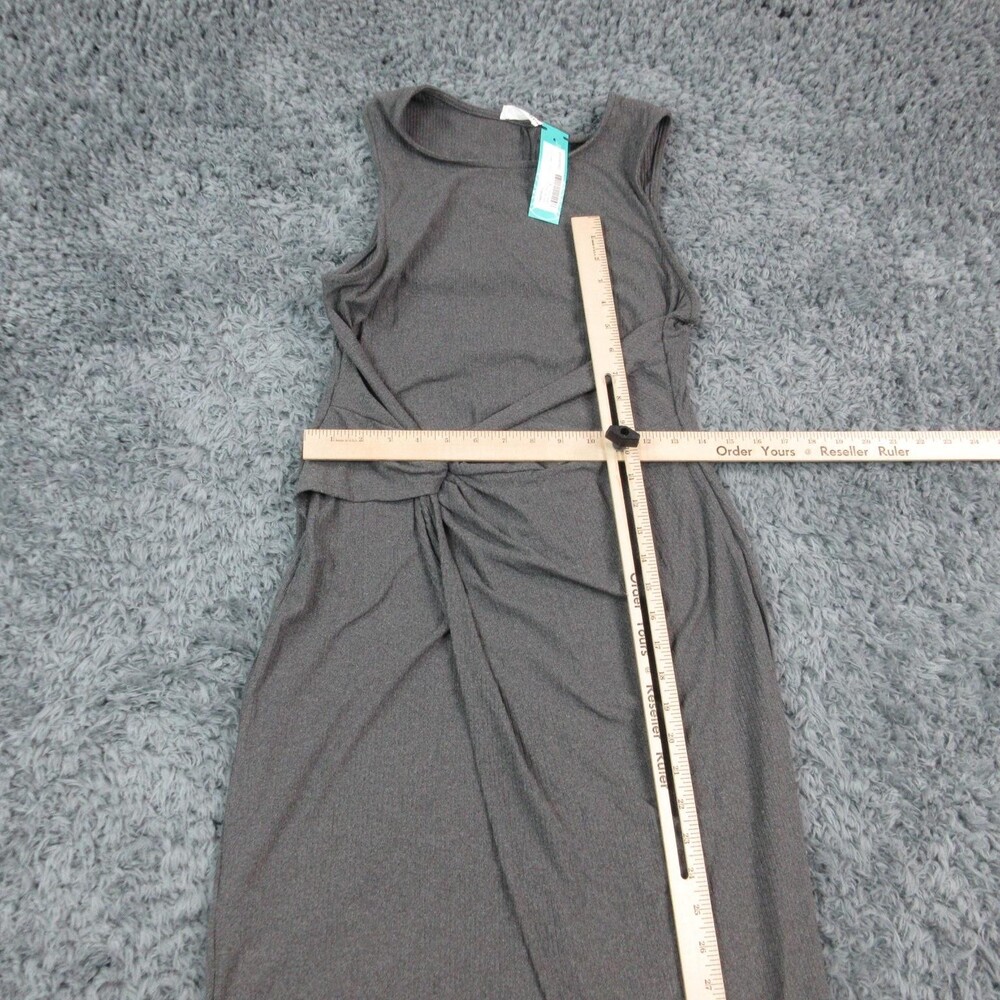 Heatherly Dress Womens Medium Gray Sonia Faux Wrap Asymmetrical Knit NWT - Picture 8 of 16